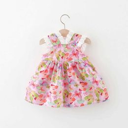 Girl's Dresses Summer New Baby Girls Dress Lace Flower Love Decoration Butterfly Print Sweet Princess Dress Birthday Party Dress