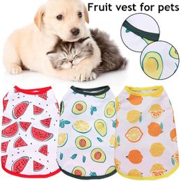 Dog Apparel Summer Pet Vest Cute Dogs Shirt Fruit Print Clothes Breathable Puppy T-shirt Cool Small Costume Clothing