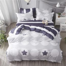 Bedding Sets Summer Set Girls Bed Linens 3 Or 4pcs Flower Heart Modern Grid Duvet Cover Flat Sheet Mans Set54