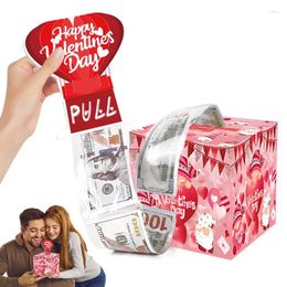 Gift Wrap Money Box For Cash Multi-Purpose Pulling Valentine's Day Wrapping Supplies Storage