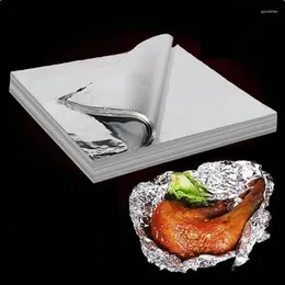Storage Bags 100 Sheets Of Tin Paper High-temperature Resistant Aluminum Foil Air Fryer Oven Special Food Grade Material Barbecue