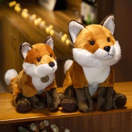 17/23/30CM Reallife Fox Plushie Stuffed Wild Animals Lifelike Doll Home Decor Toys