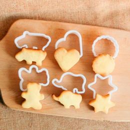 Baking Moulds 6Pcs/set Biscuit Mould Plastic Cake Cookies Cutter Molds For Kids Fondant Decorating Kitchen Tools DIY