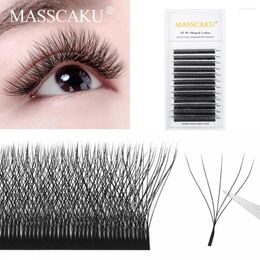 False Eyelashes MASSCAKU W Design Volume Makeup Product Natural Soft 0.07mm Easy Fans Cluster 3D/4D Flowering Eyelash Supplies