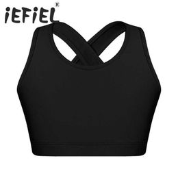 Gilet childrens e girls ballet class reggiseno top top childrens a spalla a spalla da spalla taglio top balletto di allenamento per le performance danza costumel2405