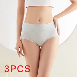 Women's Panties 3PCS/set Woman High Waist Triangular Hip-covering Underwear Women Pure Cotton Briefs Large Size Comfortable Underpanties