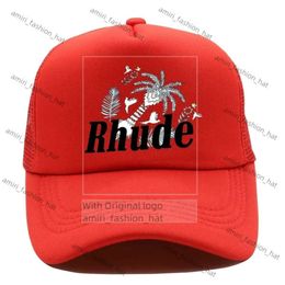 RHUDE Cap Mens Designer Hat Casquette Womens Sun Hats Fashion Trend Street Ball Caps Baseball Hats Sports Summer Beach Netting Breathable Couple Cap