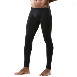 Men's Thermal Underwear Men Long Johns Sexy Tight Low-rise Solid Color Warm Pants Breathable Casual Home Trousers High Stretch Underpants