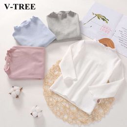 Girls Shirts Long Sleeve Tops For Cotton Children's Thermal Underwear Turtleneck Kids Bottom Toddler Undershirt L2405