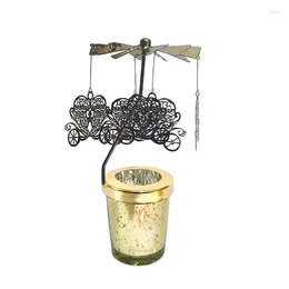 Candle Holders Rotating Holder Metal Spinner Carousel Tea Light Stainless Steel Rotary Tealight