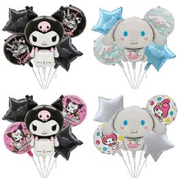 et Sanrios Kuromi Cinnamon Aluminum Movie Balloon Set for Childrens Birthday Party Decoration Cartoon Cute Arrangement S516