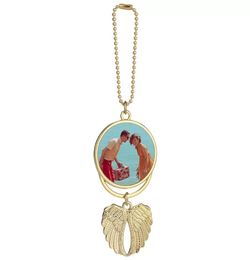 Sublimation Car Pendants Blanks Angel Wings Charm Necklace Heat Transfer Hanging Ornaments Inventory Whole6403919