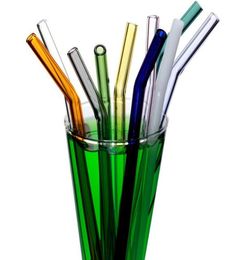 18cm20cm25cm Reusable Eco Borosilicate Glass Drinking Straws Clear Coloured Bent Straight Milk Cocktail Straw5428012