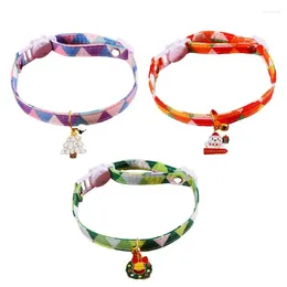 Dog Collars Christmas Dogs Adjustable Costume Tie Leashes Reflective Safety Buckle Tree Wreath Snowman Pet Bowtie Leads For Home