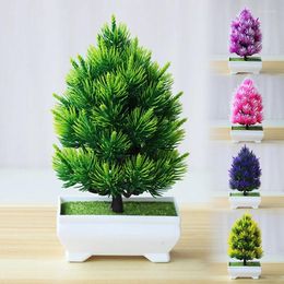 Decorative Flowers 1PC Artificial Plants Bonsai Small Tree Pot Fake Plant Potted Ornaments For Garden Home Room Party Table Decoration