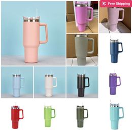 Fashionable Mobile Straw Mugs Sports Insulating Cup Water Bottles 40oz with Handgrip Yq990 stanliness standliness stanleiness standleiness staneliness FHQ5