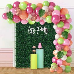 Party Balloons Tropical Balloons Arch Garland Kit Haiian Birthday Party Decor Kids Luau Aloha Flamingo Birthday Party Supplies Baby Shower