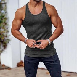 Men's Tank Tops 2024 Muscle Men Vest Stripe Gym Top Fitness Sleeveless Shirt Male Exercise Sports Undershirt Bodybuilding Clothing