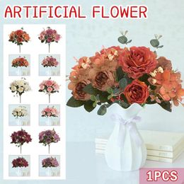 Decorative Flowers Peony Silk Latex 1PC Real Flower Wedding Bouquet Bridal Home Decoration This Way Sign Outdoor