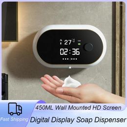 Liquid Soap Dispenser 2024 Touchless Wall Mounted Automatic USB Foam Machine Infrared Sensor Electric Hand Washer