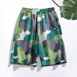 Men's Pants Men Straight Design 3d Printed Trousers Fashion Camouflage Elastic Waist Shorts With For Hiking Wear