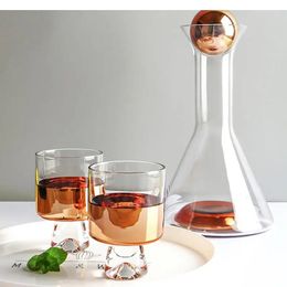 Modern European Italian Light Luxury Home Goblet Red Wine Glass Triangle Pot Decorative Home Accessories 240513