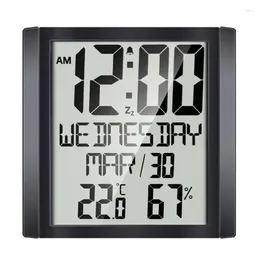 Wall Clocks Clock For Extra Large Digital Display Time Day Calendar Indoor Hygrometer Table Desk Stand & H