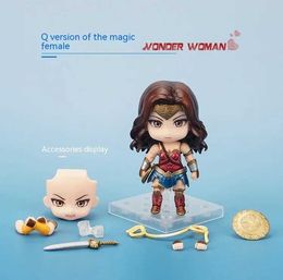 Action Toy Figures New Q-version DC Comics Gsc Clay Justice League 818 Wonder Woman Diana can change facial models action character alliance models S2451536