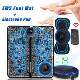 EMS Foot Massager Pad Portable Foldable Massage Mat Pulse Muscle Stimulation Improve Blood Circulation Relief Pain Relax Feet 240513