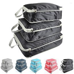 Storage Bags 3pcs/set Travel Bag Waterproof Nylon Clothes Suitcase Cubes Foldable Handbag Portable Luggage Organiser