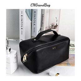 Custom Letters Large Capacity Portable Pillow shaped Makeup Bag Womens Waterproof Wash Storage Travel Cosmetic 240426