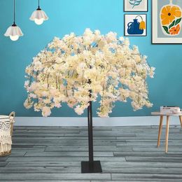 Decorative Flowers 1PC Artificial Cherry Tree White Simulated Plant False Living Room Garden Wedding Decoration Home Party Layout