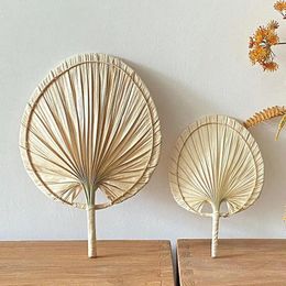 Decorative Figurines Chinese Style Pure Hand Woven Craft Fan Summer Mosquito Repellent Natural Palm Leaf Shake Home Decoration Art Fans