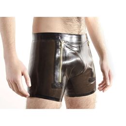 100%Latex Rubber Brown boxer shorts sexy lingerie party cosplay xs-xxl 0.45mm
