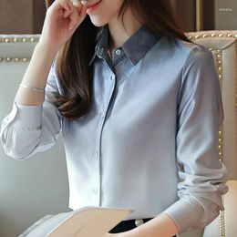 Women's Blouses Blusas Mujer De Moda 2024Office Ladies Tops Long Sleeve Women Shirts Gradient Color Chiffon Blouse Womens And B862