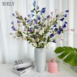 Decorative Flowers 110cm Bellflower Lily Valley Flower Wedding Living Room Home Decor Wind Chimes Floral Table Arrangements Ornaments Props