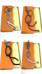 Fashion New Design Flowers Tassel Key Chain Accessories Key Ring Metal Letter Pattern Car Women Bag Pendant Leather Keychain With 9091799