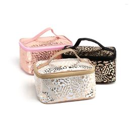 Storage Bags Leopard Print Travel Accessories Home Organization PU Handbag Cosmetic Bag Makup