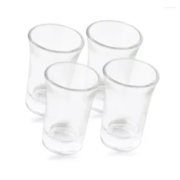 Mugs 4pcs Heavy Base S Glasses Clear Shatterproof Drinking Cup For Vodka Tequila Dropship