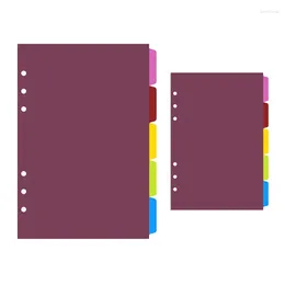 5x Colourful Index Dividers Binder For 6 Ring Loose Leaf