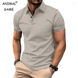 Men's Polos Summer Solid Colour Polo Shirt Short Sleeve Lapel Button Tshirts For Men Casual Streetwear Lightweight Jogging Tops