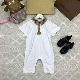 Top toddler jumpsuits Short sleeve baby clothes Size 52-100 designer newborn Crawling suit Plaid lapel infant bodysuit 24Mar