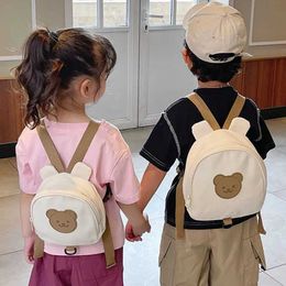 Backpacks Korean childrens backpack circular Kawaii childrens handbag girl kindergarten boy school bag cartoon bear rabbit childrens bag d240517