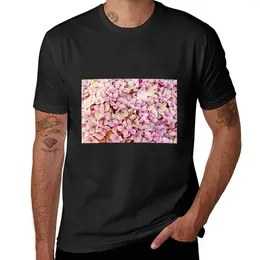 Men's Polos Pink And White Flowers Patterns Vintage Floral Patterns. T-Shirt Tops Blacks Mens Graphic T-shirts Big Tall