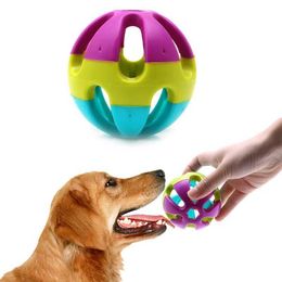 Kitchens Play Food 7.5cm ABS pet cat dog and puppy Dingdang Bell global circular roll up play with chewing toys multi-color training toys interactive S24516