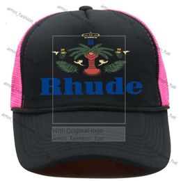 RHUDE Cap Mens Designer Hat Casquette Womens Sun Hats Fashion Trend Street Ball Caps Baseball Hats Sports Summer Beach Netting Breathable Couple Cap ec60