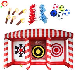 free door delivery outdoor activities 5x2.5x2.8mH Inflatable axes foot dart board throw game 3 in 1 carnival inflatable toys For sale