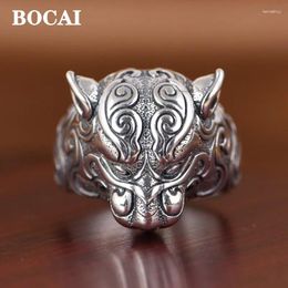 Cluster Rings BOCAI S925 Silver Retro Ethnic Style Domineering Tiger Ring For Men Fashionable And Personalized Jewelry Accessories