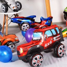 Party Balloons 4D Racing Balloons Car Balloon Hot Wheels Party Foil Balloon Baby Shower Kids Gift Boy Racing Theme Birthday Decoration