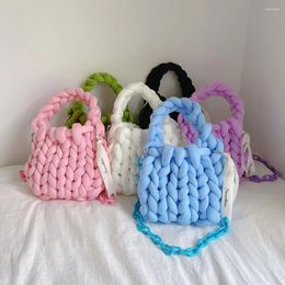 Totes Women Rope Crochet Crossbody Tote Bags Luxury Designer Acrylic Chain Ladies Handbag Woven Chunky Knit Simple Underarm Bag